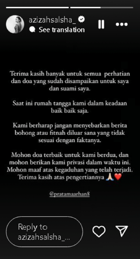 Klarifikasi dari Azizah Salsha