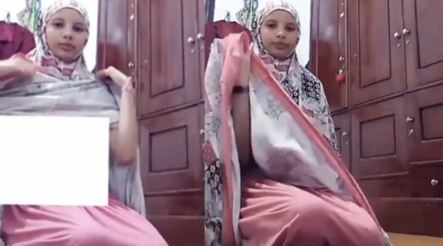 mukena pink viral video