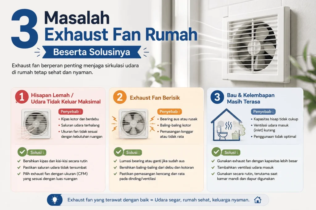3 Masalah Exhaust Fan yang Sering Terjadi